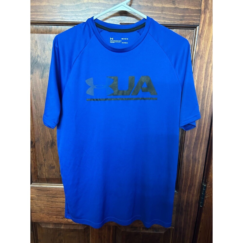 Under Armour Blue Shirt Mens Medium -Black/Gray UA Graphic Print Logo
